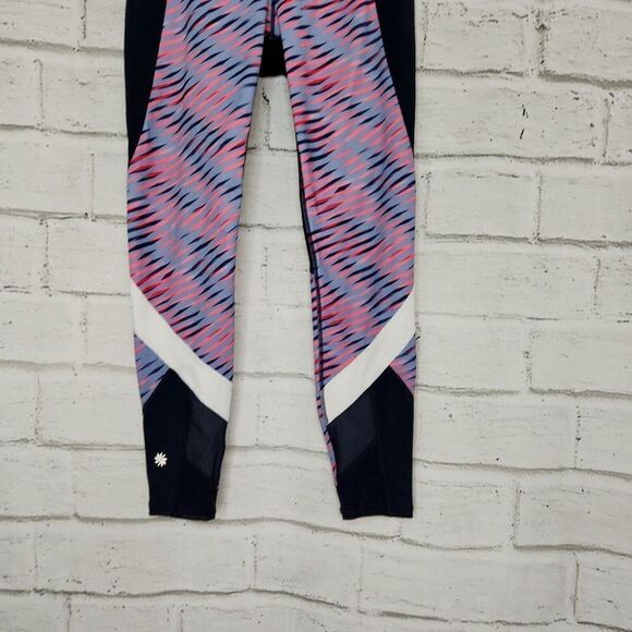 Athleta Electra Sonar 7/8 Length Pink Blue Stretch Leggings Women's Size S - Picture 7 of 11